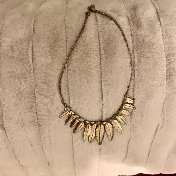 Gold, Leaf Statement Necklace - Picture 2 of 2